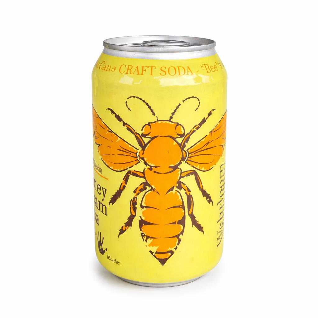 Honey Cream Soda Craft – Artisan Soft Drink with Honey (Pack of 4, 12 fl oz Cans)