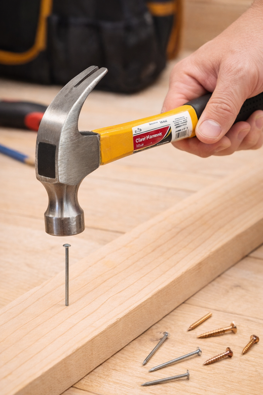 16 oz Claw Hammer with Fiberglass Handle – Durable Steel Head, Non-Slip Grip for Home Improvement and Construction