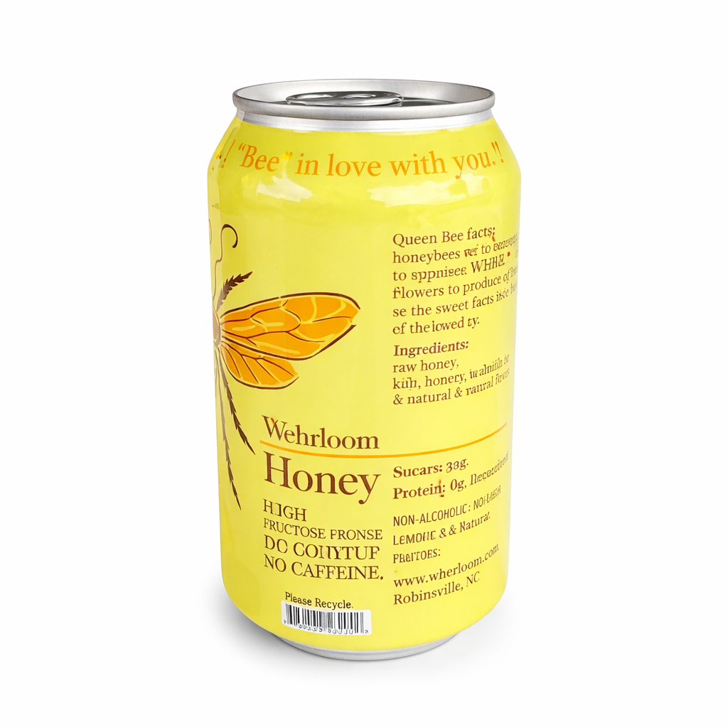 Honey Cream Soda Craft – Artisan Soft Drink with Honey (Pack of 4, 12 fl oz Cans)