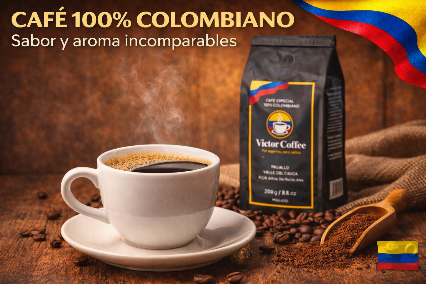 Victor Coffee – Colombian Ground Coffee, 8.8 oz (250 g)
