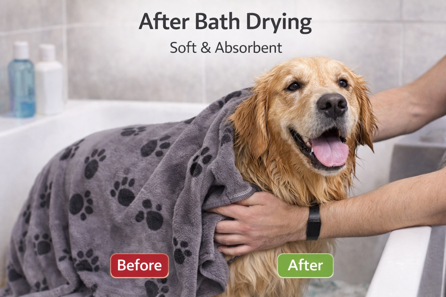 Microfiber Pet Towel 27 x 18 Inches – Super Absorbent Dog Drying Towel for Dogs and Cats, Soft & Quick Dry